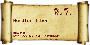 Wendler Tibor névjegykártya